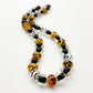 Necklace - Animal Print Glass Beads - Handmade Glass - 16"