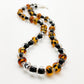 Necklace - Animal Print Glass Beads - Handmade Glass - 18"