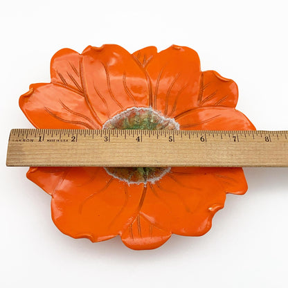 Ceramic Wall Art - Orange Flower - Small