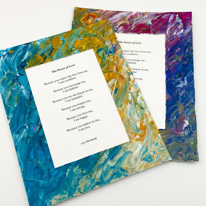 Original Poem Art Print - "The Power of Love" - Hand-Painted Matte