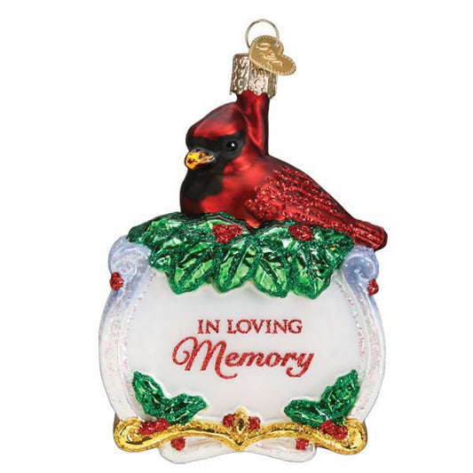 Ornament - Blown Glass - Memorial Cardinal