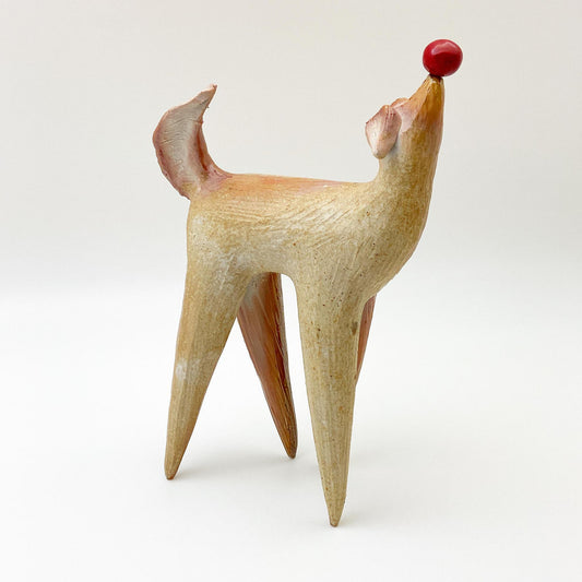 Sculpture - Dog with Ball on Nose - Ceramic
