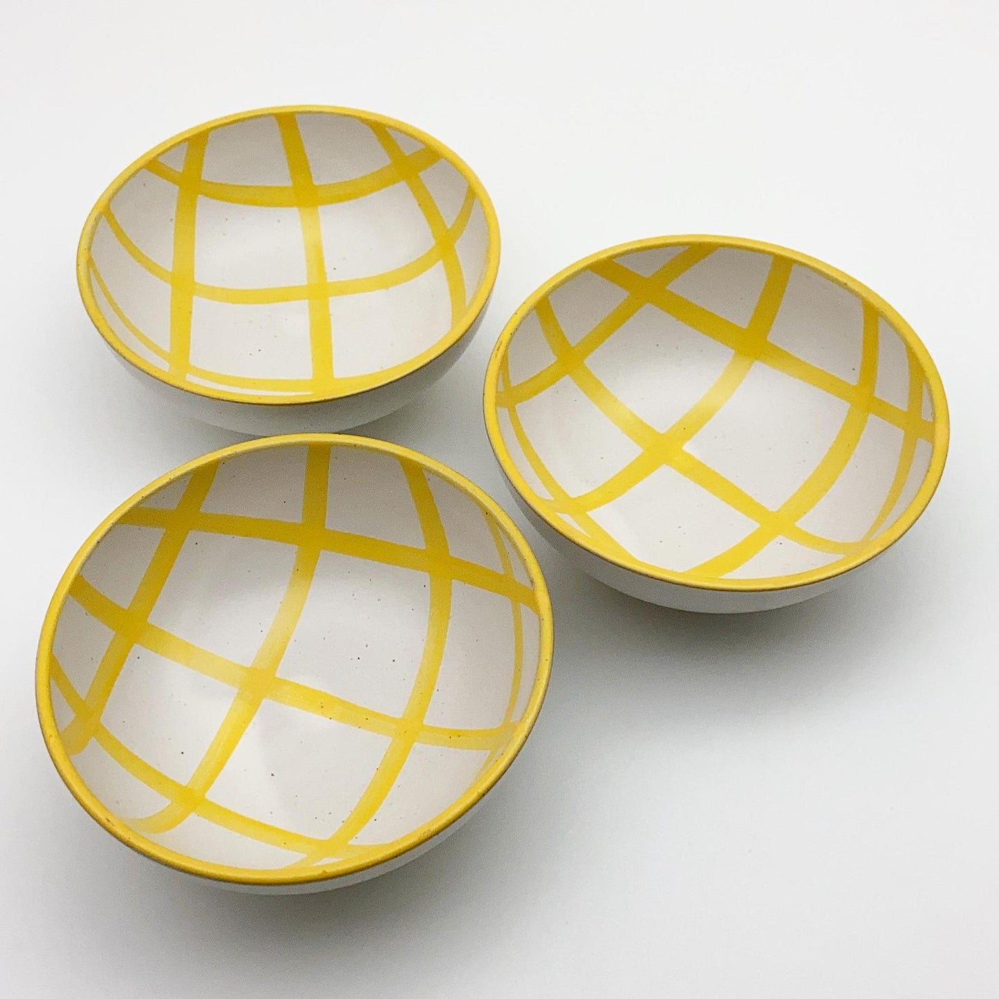 Bowl - Woven Yellow Stripes - Stoneware