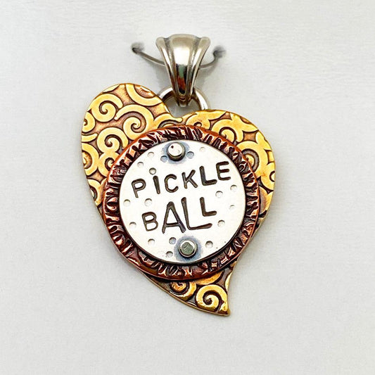 Pendant - Pickle Ball - Small Heart