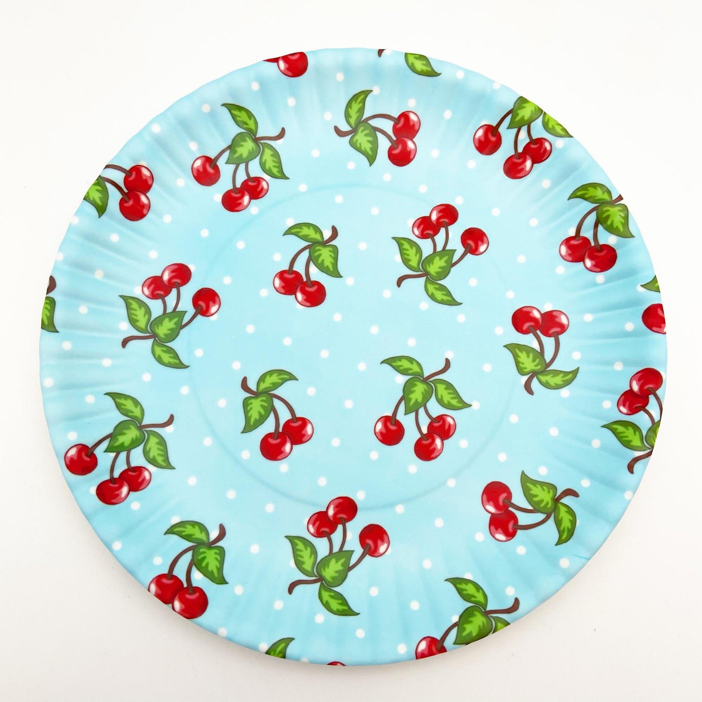 Plate - Melamine "Paper Plate" - Cherries