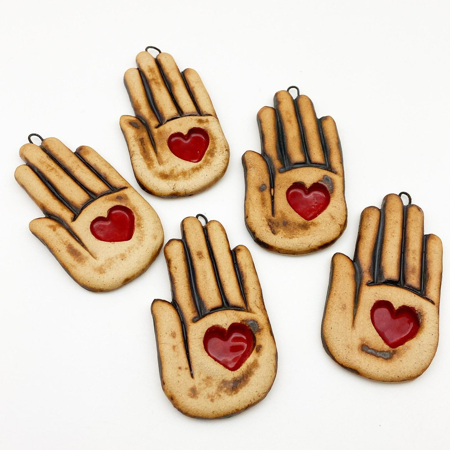 Ornament/Wall Talisman - Heart in Hand - Ceramic