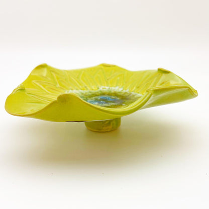 Ceramic Wall Art - "Baby Bachelor Button" - Green Opal