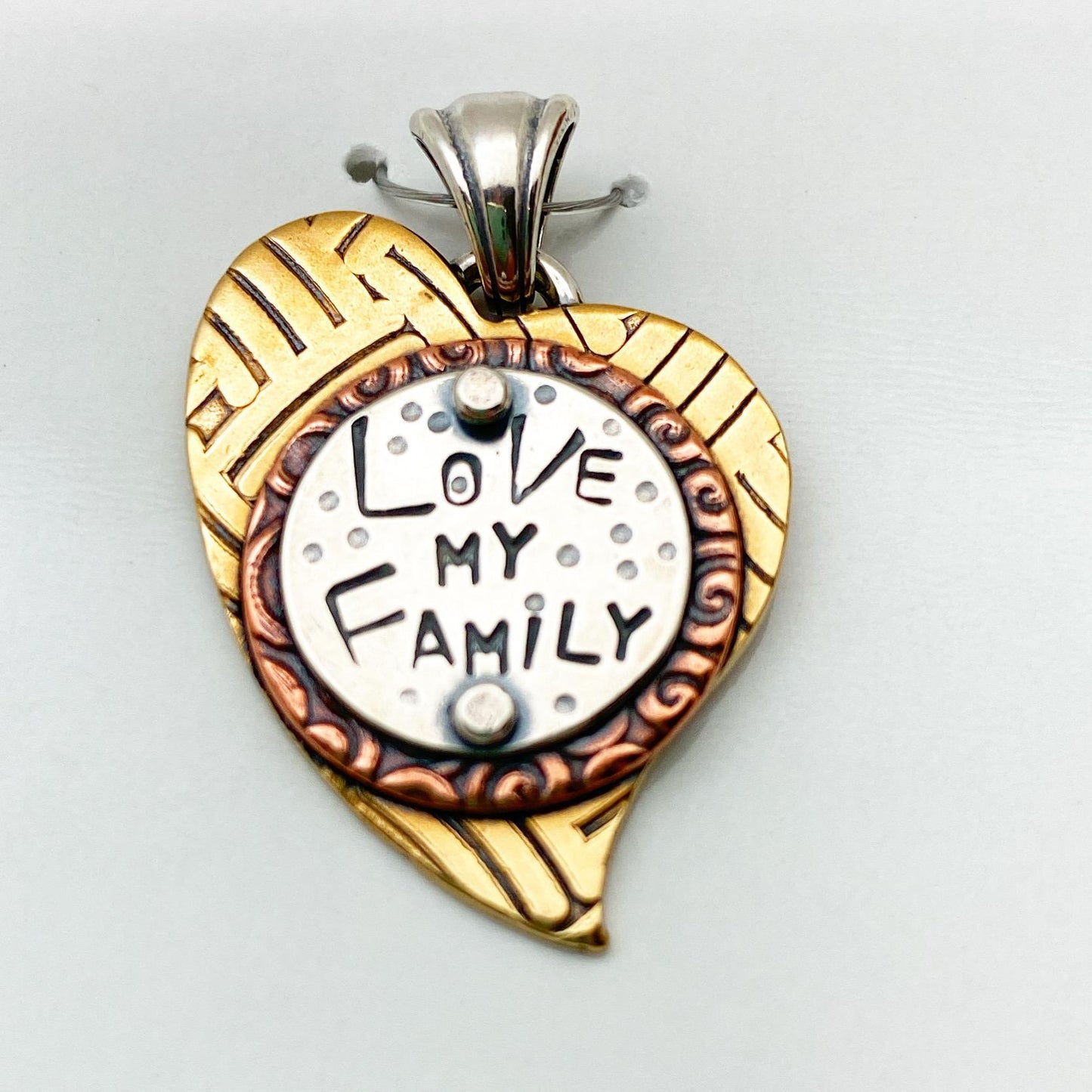 Pendant - Love My Family - Small Heart
