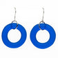 Earrings - Reclaimed Glass Circles on Sterling - Cobalt