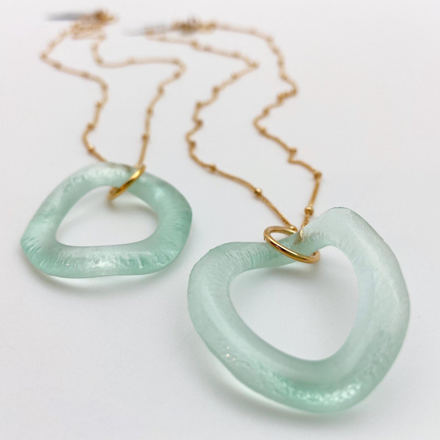 Necklace - Wavy Circle - Reclaimed Glass