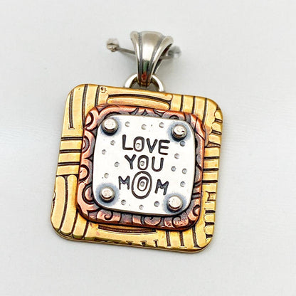 Pendant - Love You Mom - Small Square
