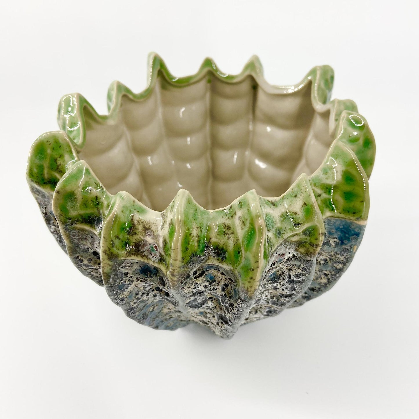 Pot - Green/Blue "Crustacean" - Ceramic