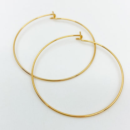 Earrings - 14k Gold-fill on Sterling Hoops