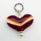 Pendant - Glass "Chiefs Stripe" Color Heart - Small