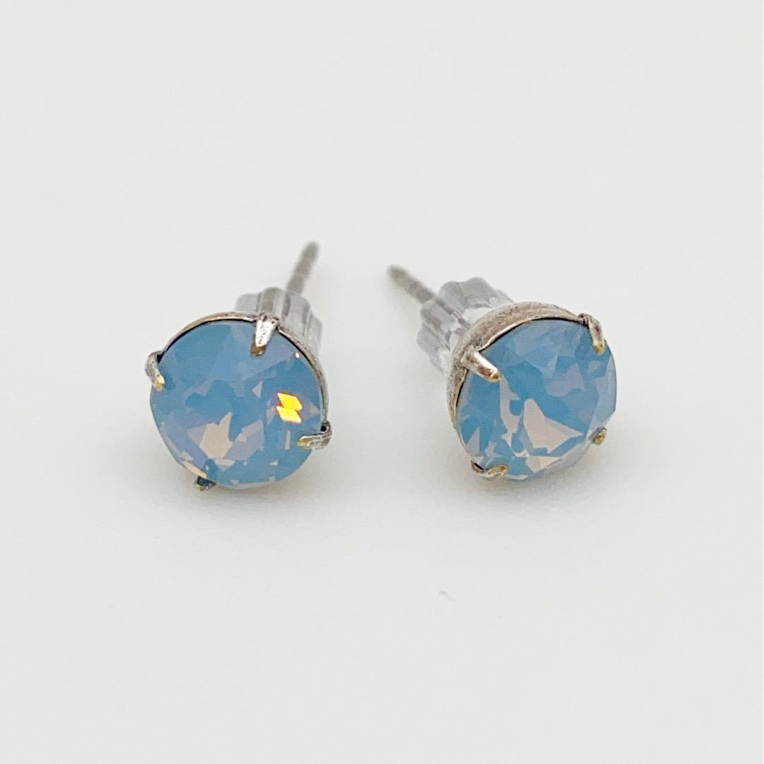 Stud Earrings - Real Crystals in Sterling Silver Bezel