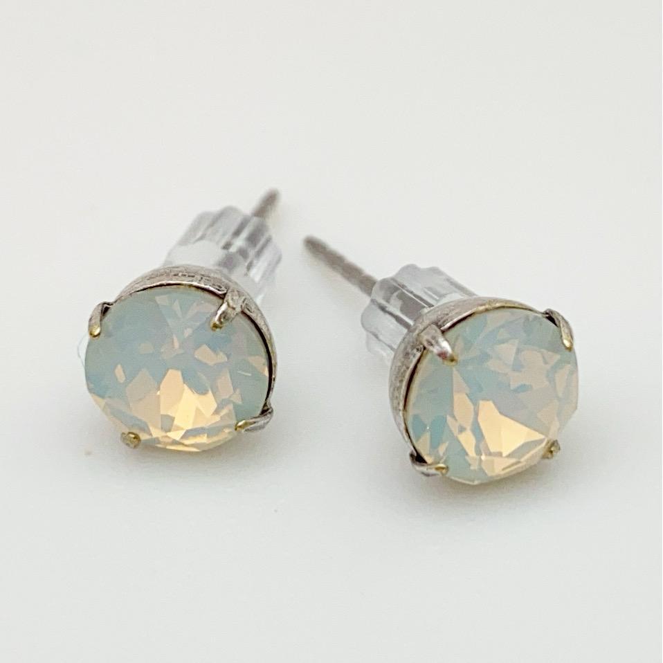 Stud Earrings - Real Crystals in Sterling Silver Bezel