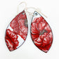 Earrings - Big Red Poppies - Mixed Red on White - Enamel on Copper