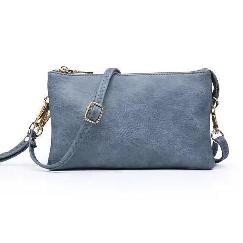 4 in 1 Handbag - Crossbody/Clutch/Wristlet - Denim Blue