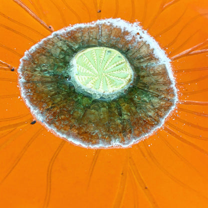 Ceramic Wall Art - Orange Flower - Medium