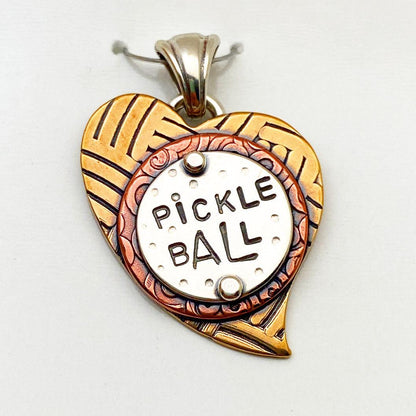Pendant - Pickle Ball - Small Heart