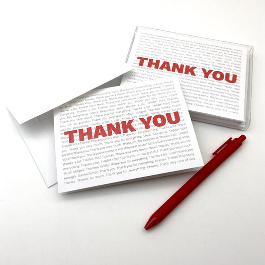 Card Set - "Thank You" on Thank Yous - Pack of 10 - Printed