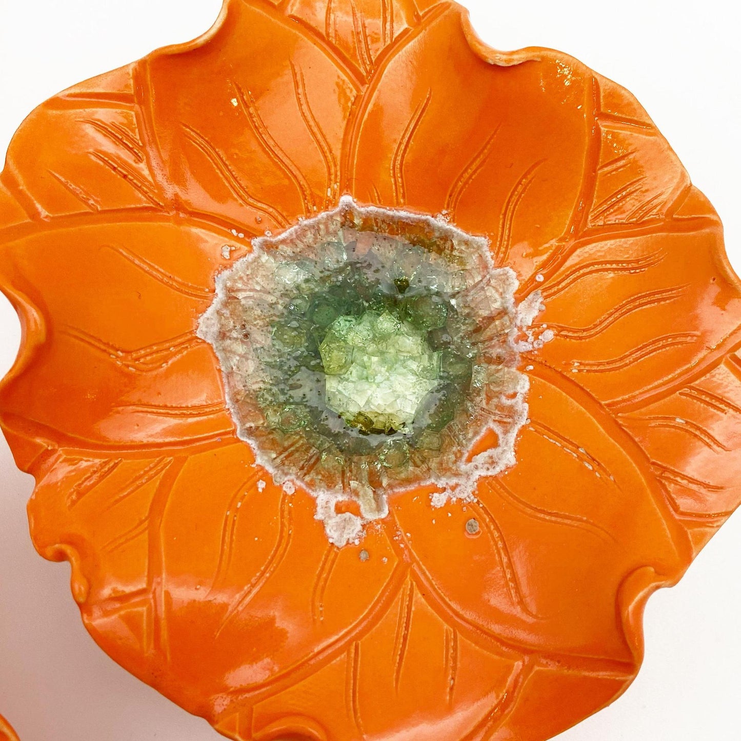 Ceramic Wall Art - "Baby California Poppy" - Orange