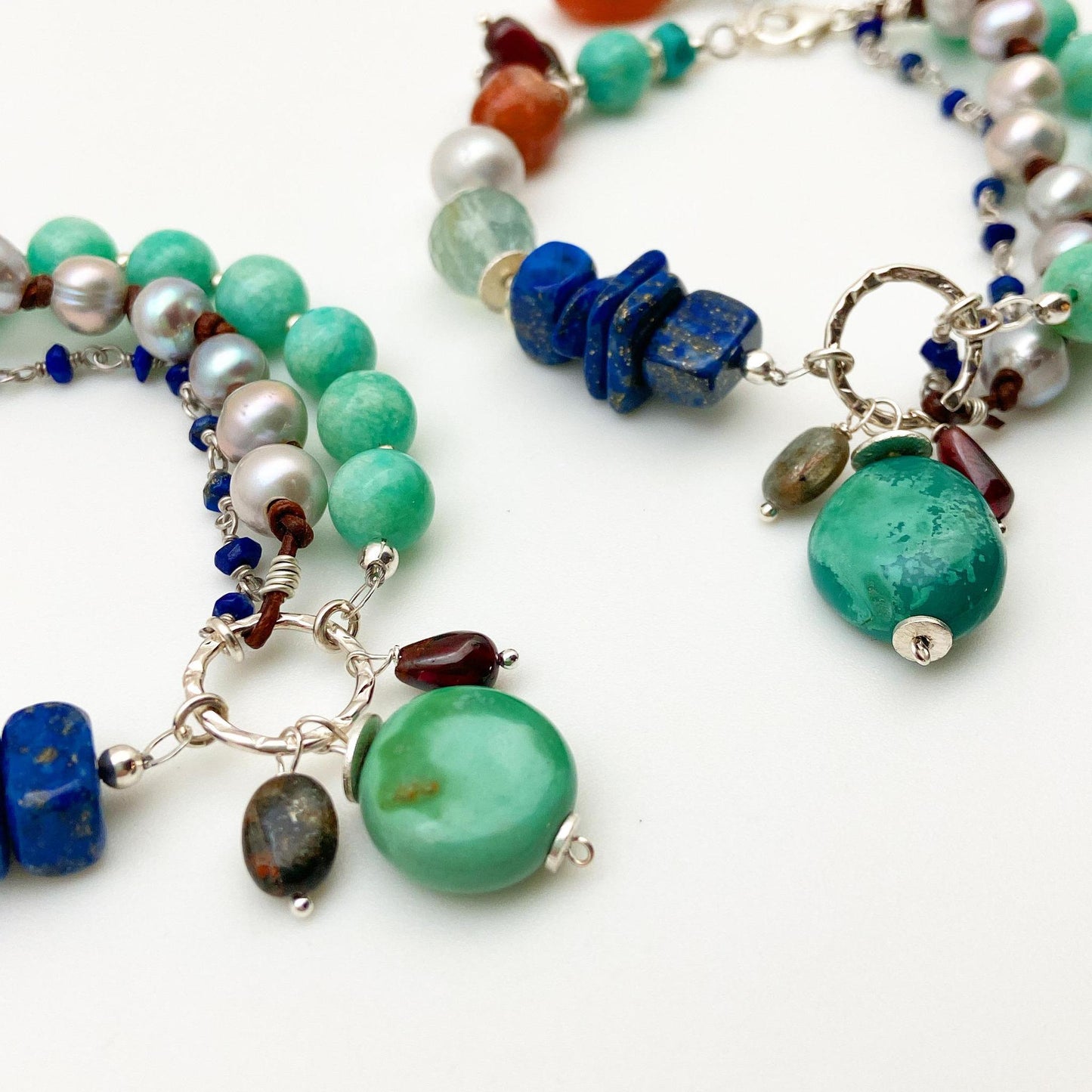 Bracelet - "Grounded" - Turquoise, Amazonite, and Lapis Lazuli