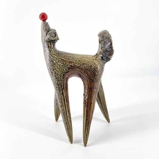 Sculpture - Dog with Ball On Nose - Ceramic
