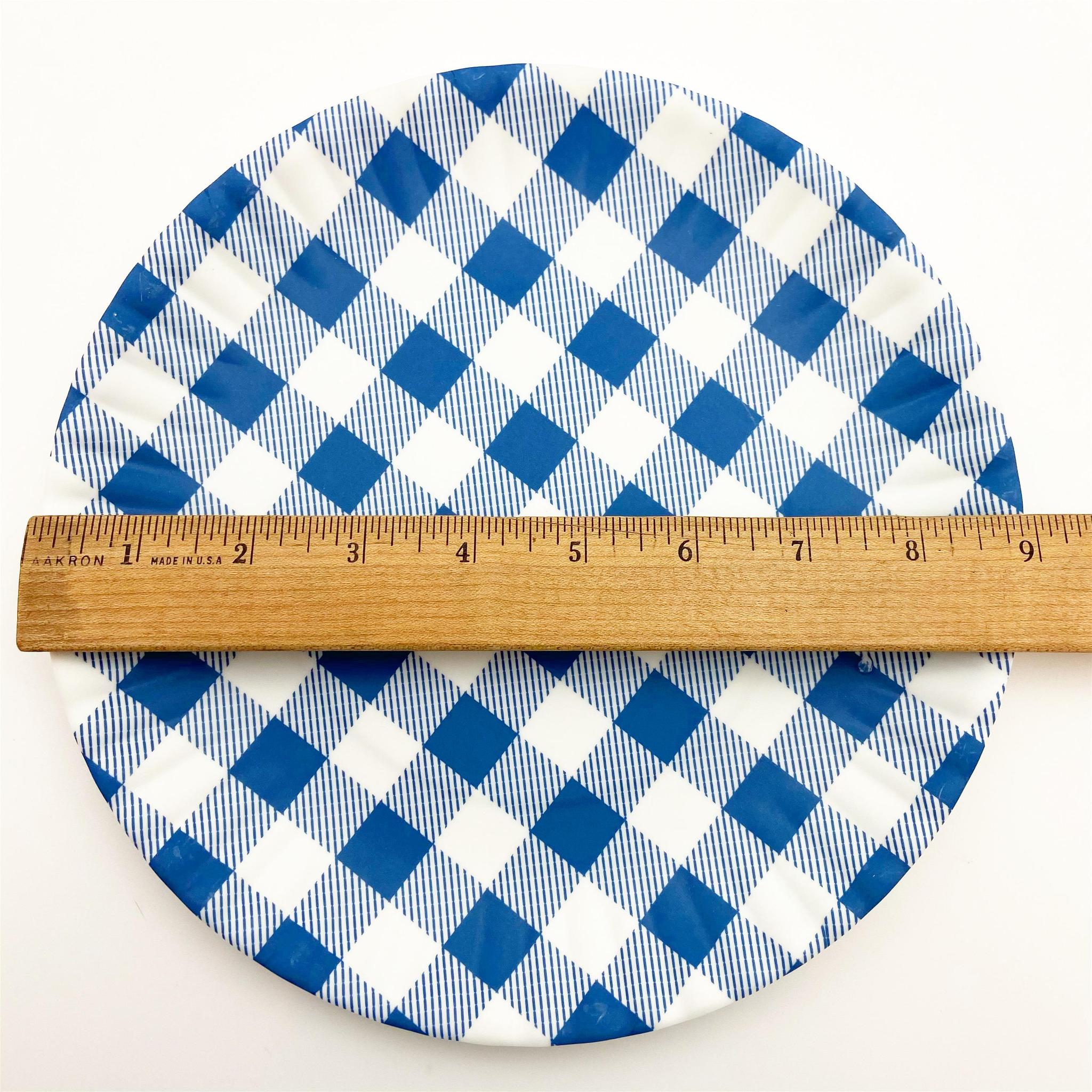 Gingham melamine outlet plates