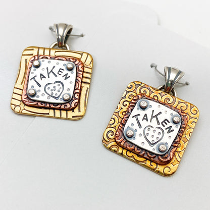 Pendant - Taken (Heart) - Small Square
