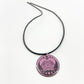 Necklace - Lotus and Moon Phases on Magenta - Enamel on Copper