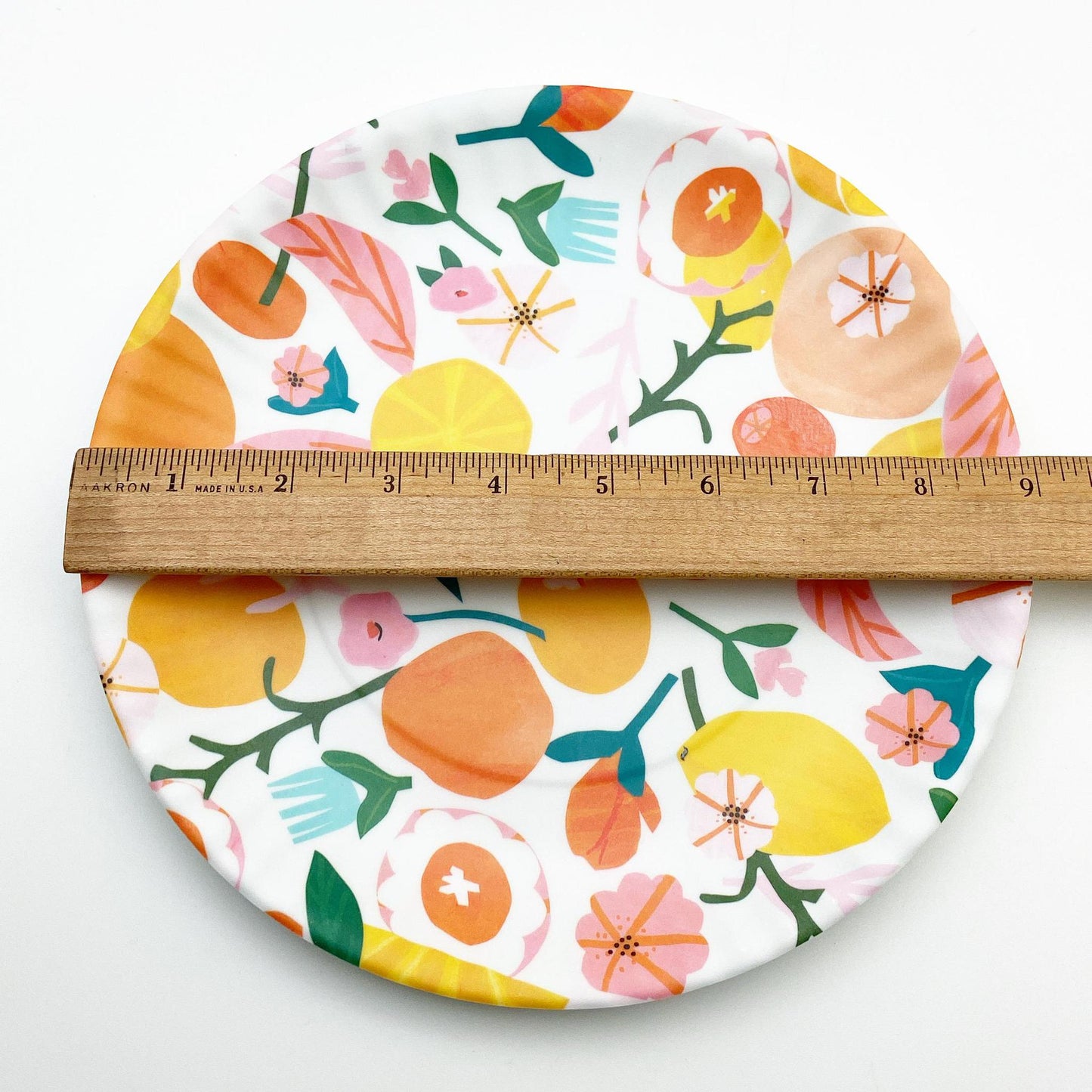 Plate - Melamine "Paper Plate" - Summer Fruit & Flowers