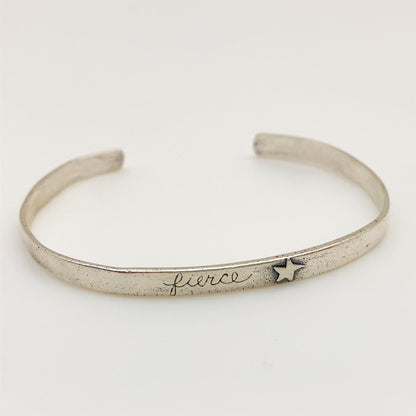 Cuff Bracelet - "Fierce...Me Too" - Sterling