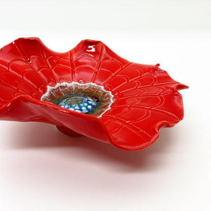 Ceramic Wall Art - "Baby Cali Poppy" - Red