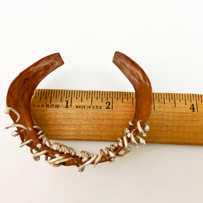 Bracelet - Copper w/ Sterling Coils - Cuff