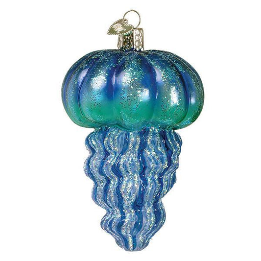 Ornament - Blown Glass - Blue Jellyfish