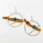 Earrings - Hoops with Line and Corded African Trade Bead - Sterling Originals