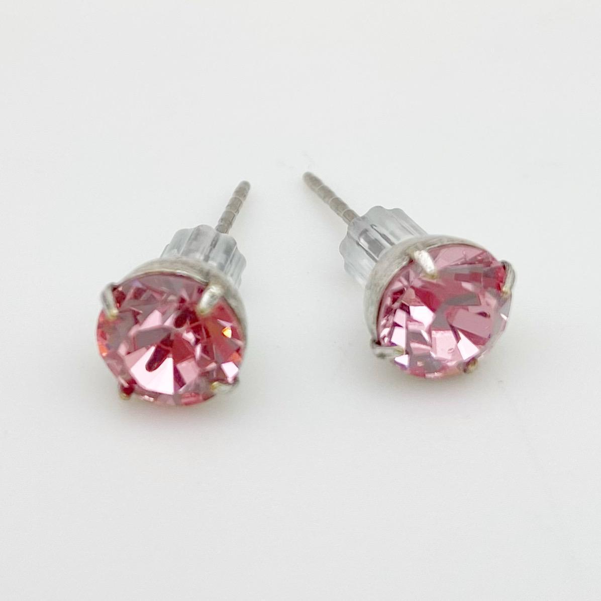 Stud Earrings - Real Crystals in Sterling Silver Bezel