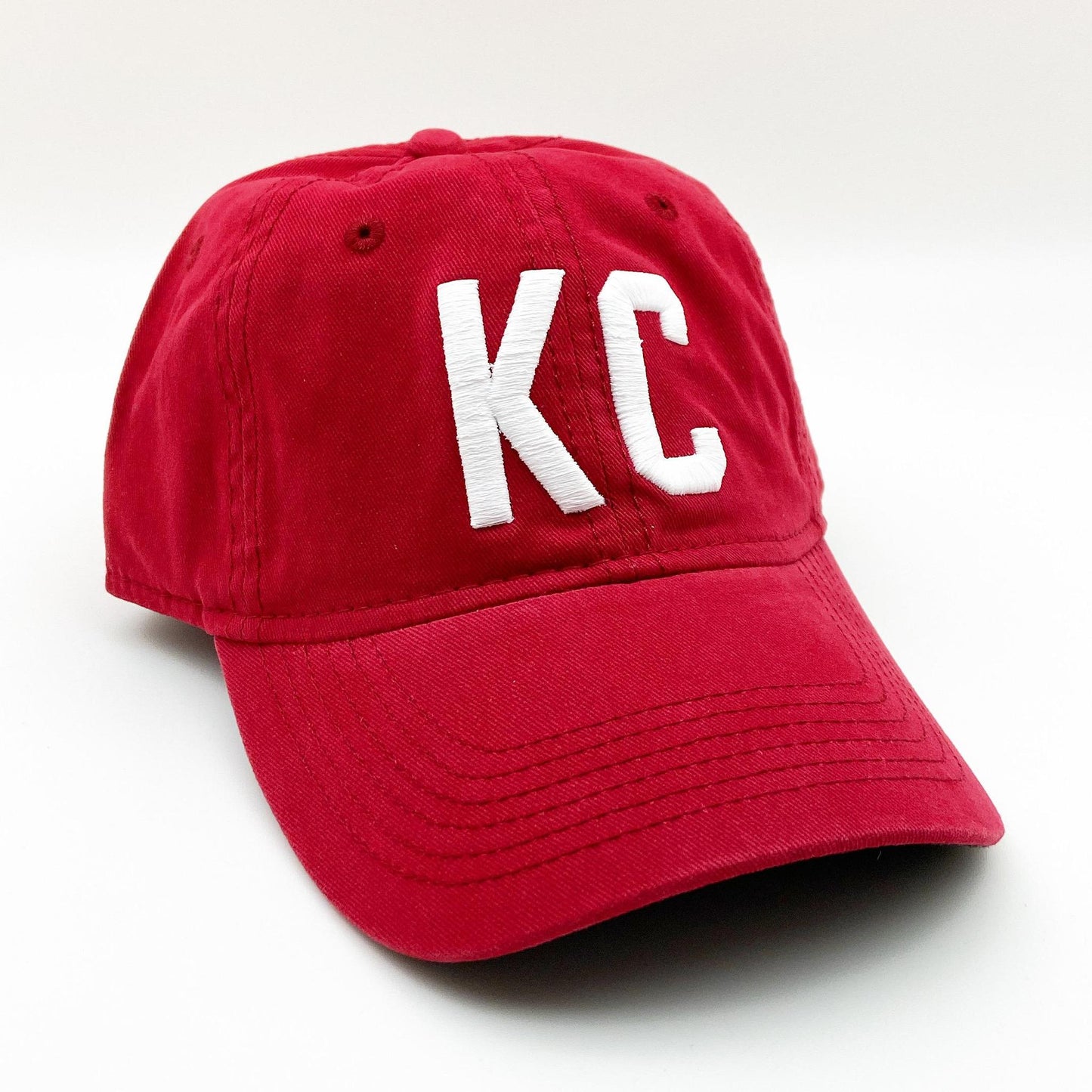 Ballcap - KC - White on Red