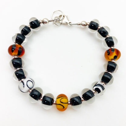 Bracelet - Glass Pearl - Animal Print