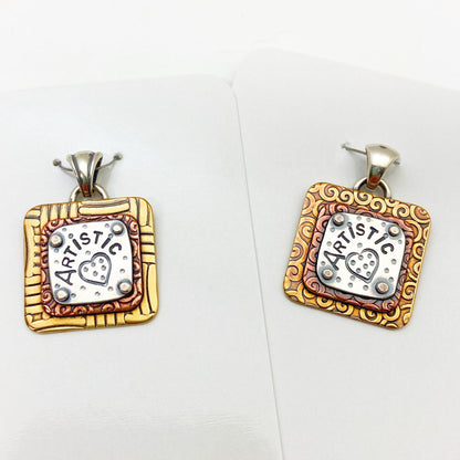 Pendant - Artistic (Heart) - Small Square
