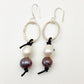 Earrings - Oval Hoops with Corded Pearls - Sterling Originals