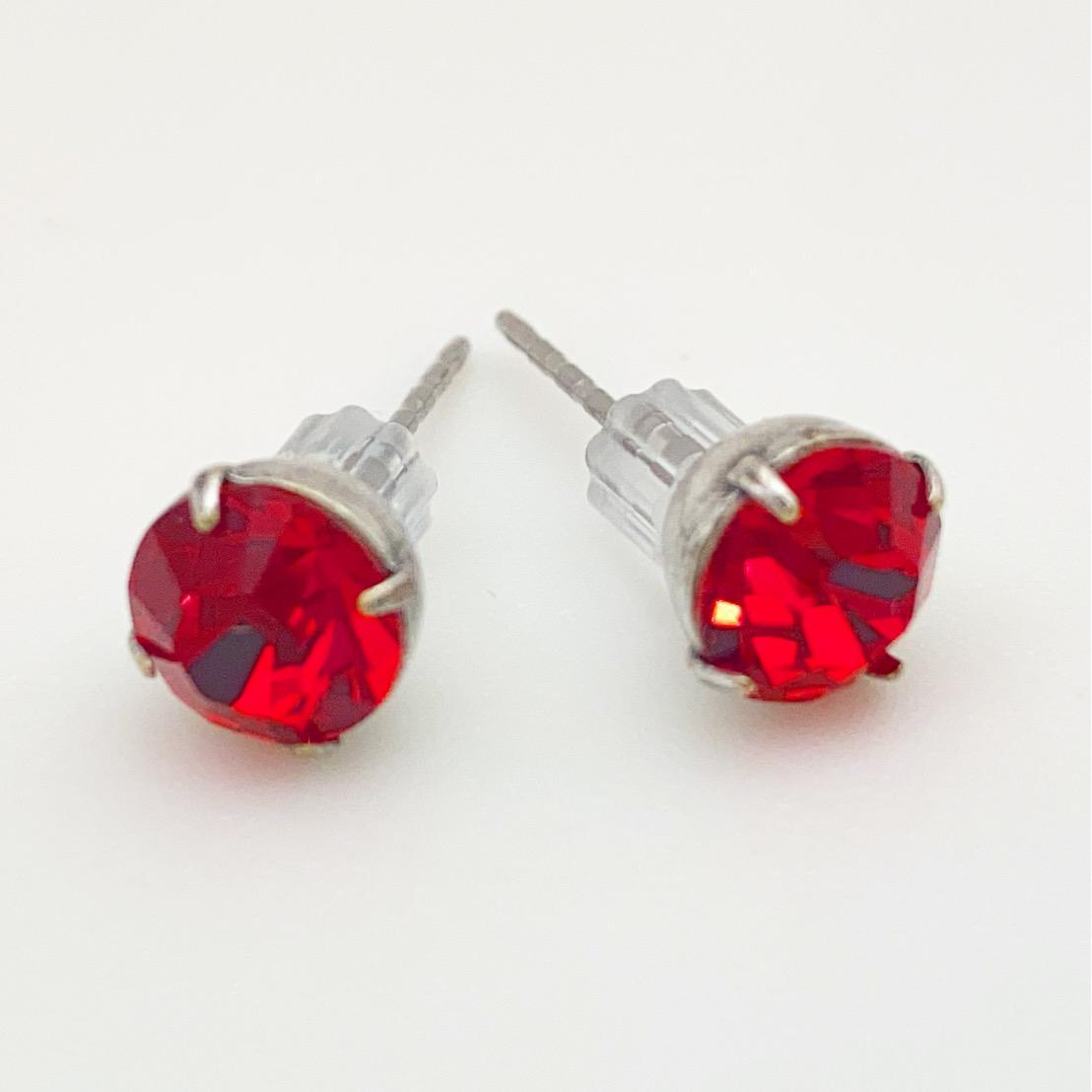 Stud Earrings - Real Crystals in Sterling Silver Bezel