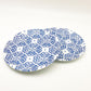 Plate - Melamine "Paper Plate" - White with Blue Tiles