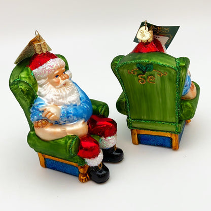 Ornament - Blown Glass - Santa Vaccinated