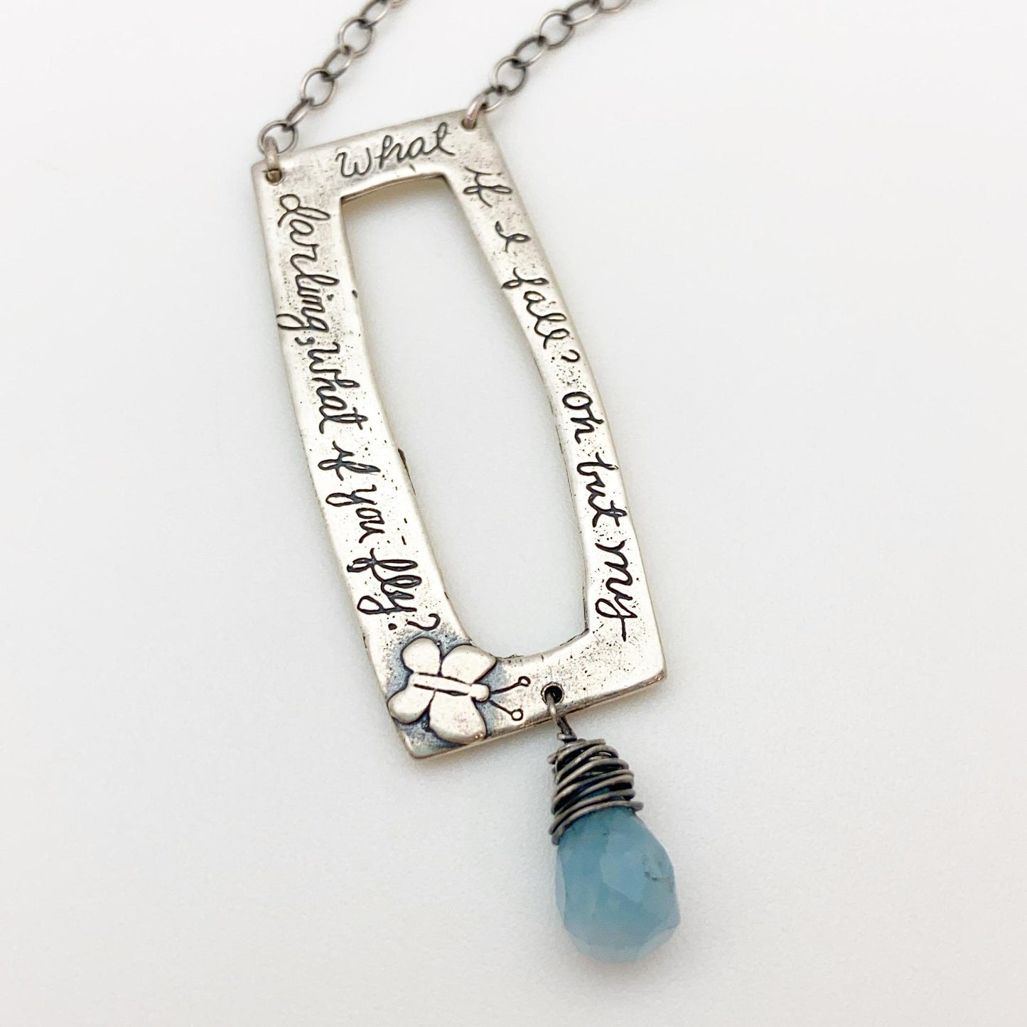 Necklace - "What if I fail...what if you fly." - Sterling