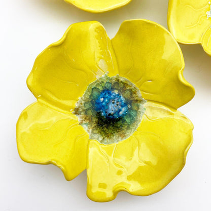 Ceramic Wall Art - "Baby Viola" - Yellow