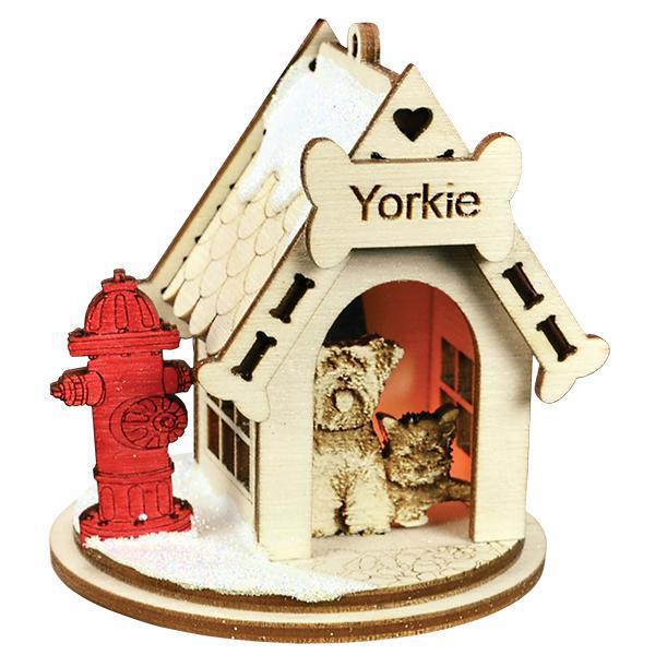 Ornament - Wood - Yorkshire Terrier K9