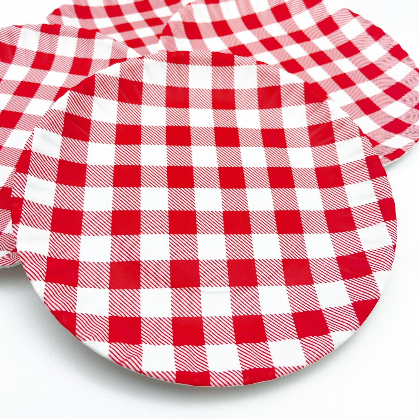 Plate - Melamine "Paper Plate" - Red Gingham
