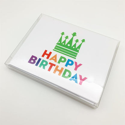 Card Set - "Happy Birthday" Crown - Pack of 10 - Printed